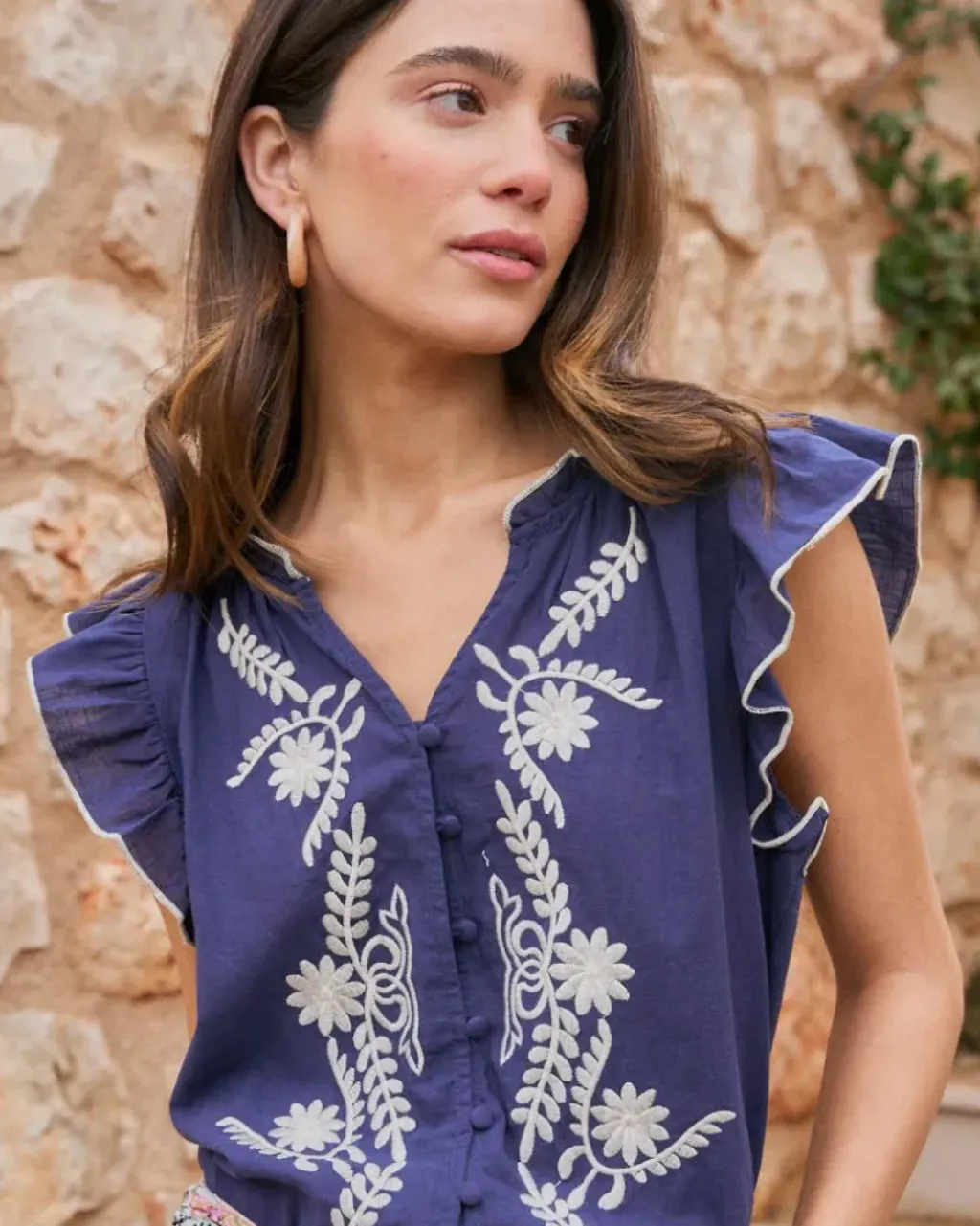 Polin et moi Maternidad|Blusas Y Camisas*Blusa Bordada Greta Marino
