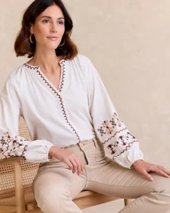 Polin et moi Blusas Y Camisas*Blusa Bordada Paulina Crudo