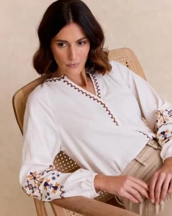 Polin et moi Blusas Y Camisas*Blusa Bordada Paulina Crudo