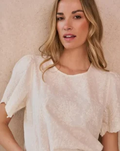 Polin et moi Blusas Y Camisas*Blusa Bordados Claire Crudo