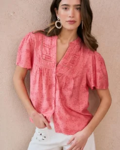 Polin et moi Maternidad|Blusas Y Camisas*Blusa Bordados Niméa coral