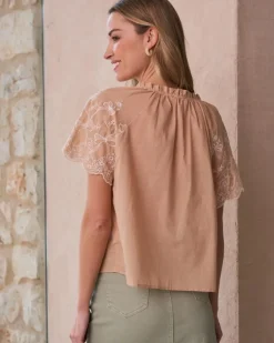 Polin et moi Maternidad|Blusas Y Camisas*Blusa Con Bordado Martha camel