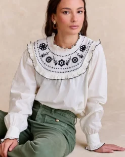 Polin et moi Blusas Y Camisas*Blusa Cuello Indiana BLANCO