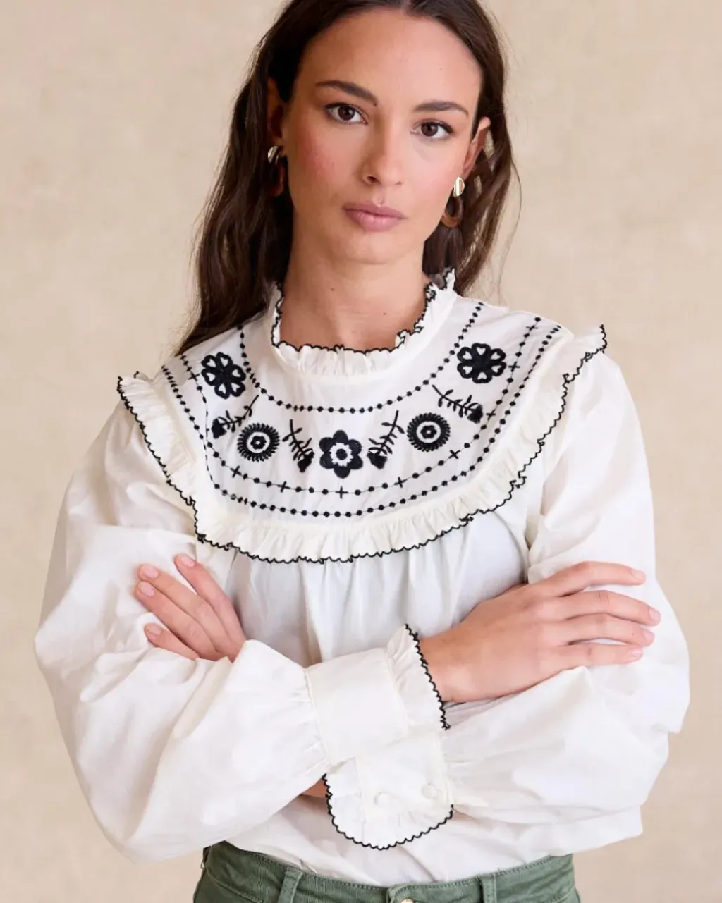 Polin et moi Blusas Y Camisas*Blusa Cuello Indiana BLANCO
