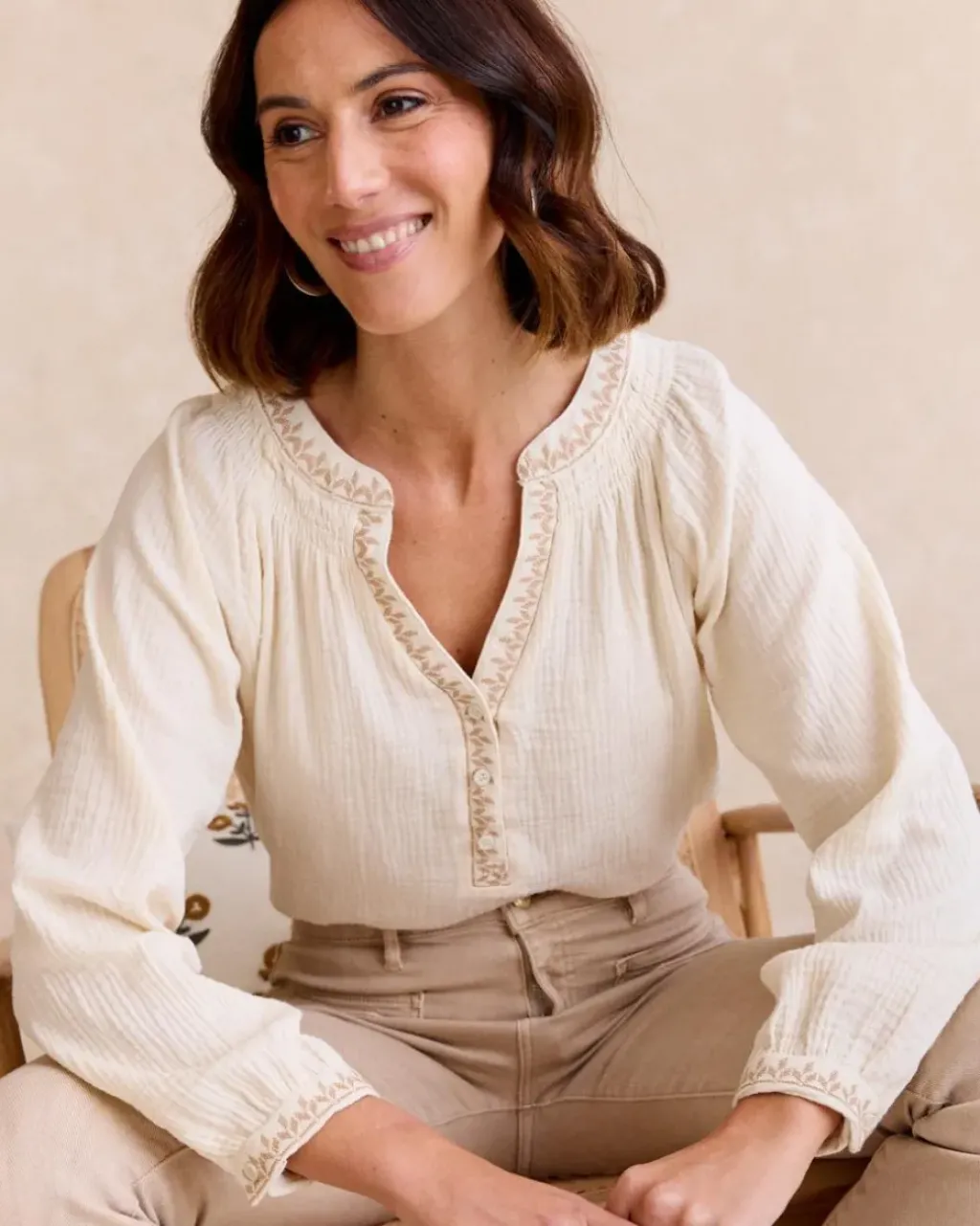 Polin et moi Blusas Y Camisas*Blusa Escote Berenice Crudo