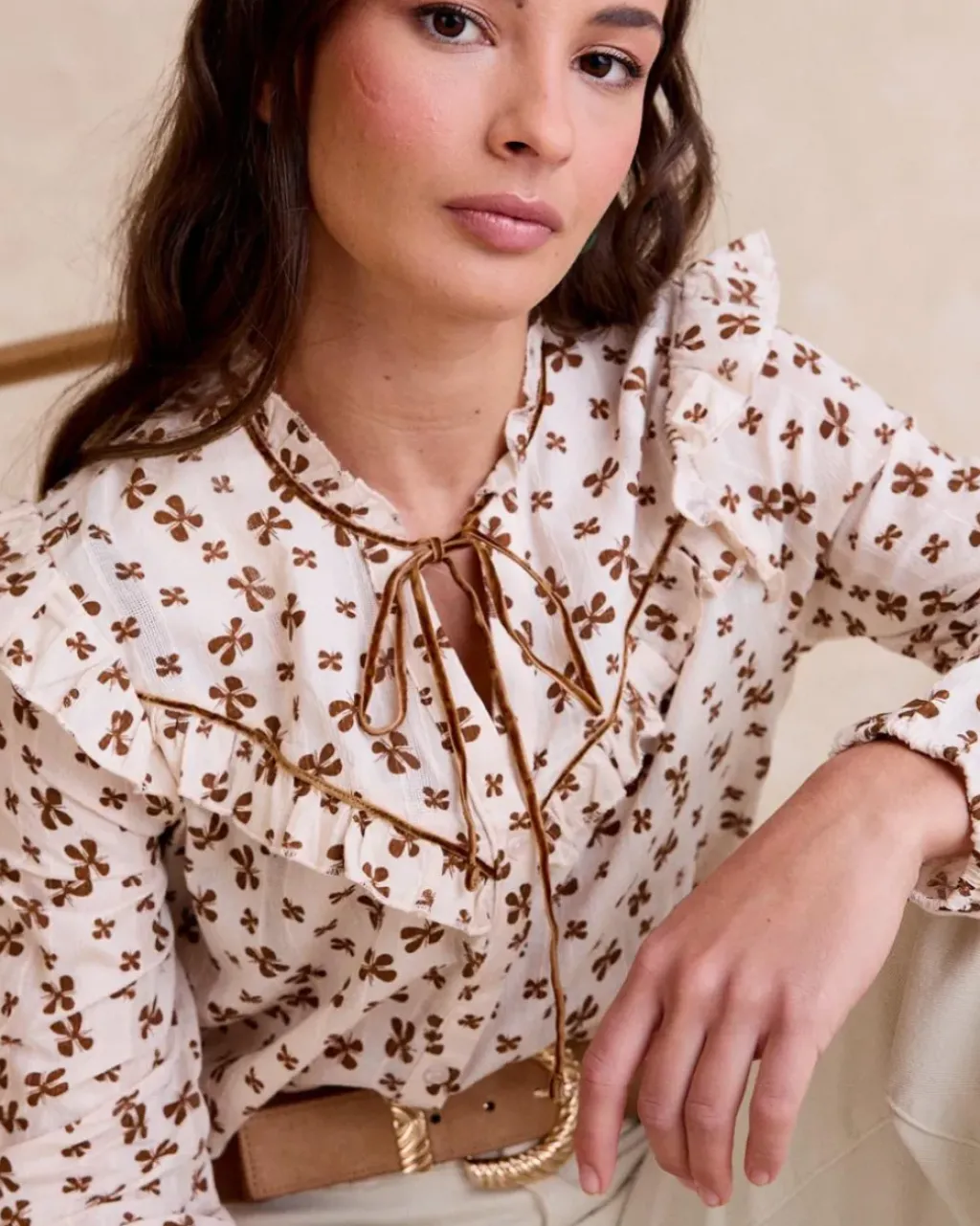 Polin et moi Blusas Y Camisas*Blusa Estampada Azucena Crudo