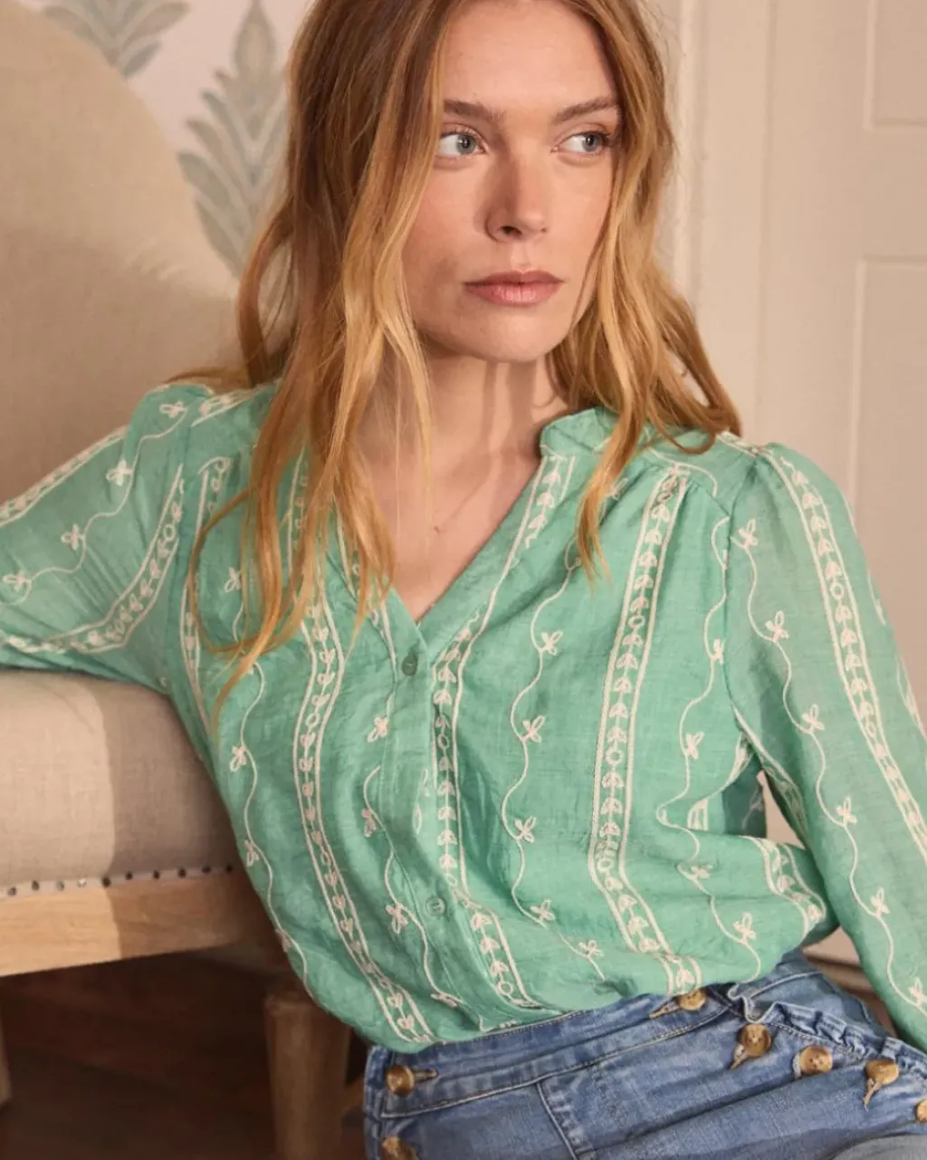 Polin et moi Maternidad|Blusas Y Camisas*Blusa Flores Amara menta