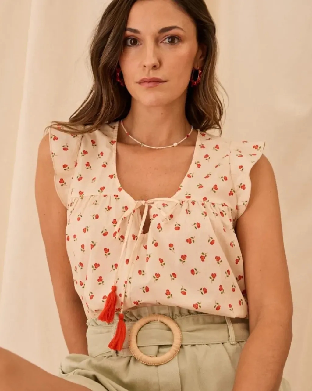 Polin et moi Blusas Y Camisas*Blusa Flores Amina Crudo