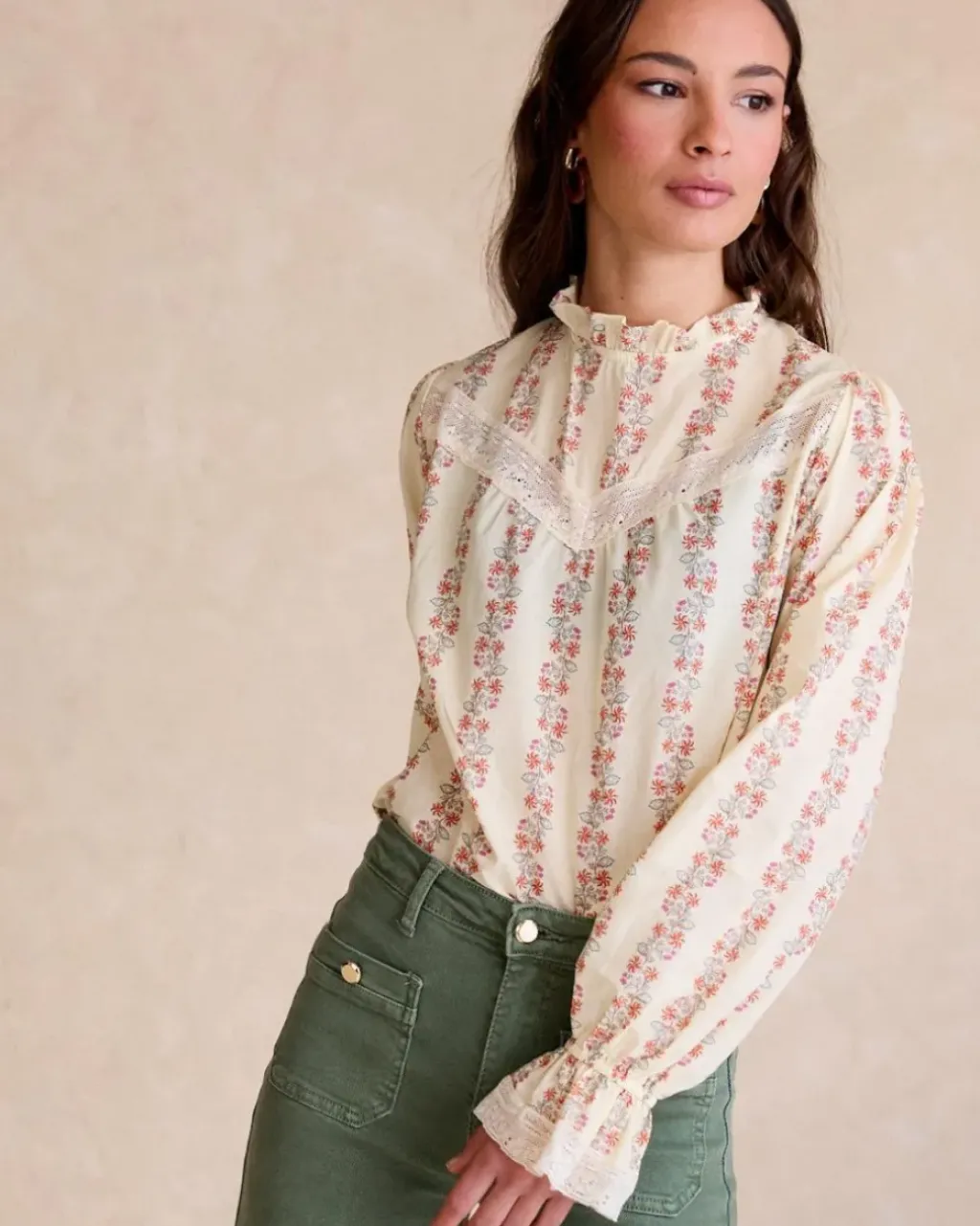 Polin et moi Blusas Y Camisas*Blusa Flores Claudi Crudo