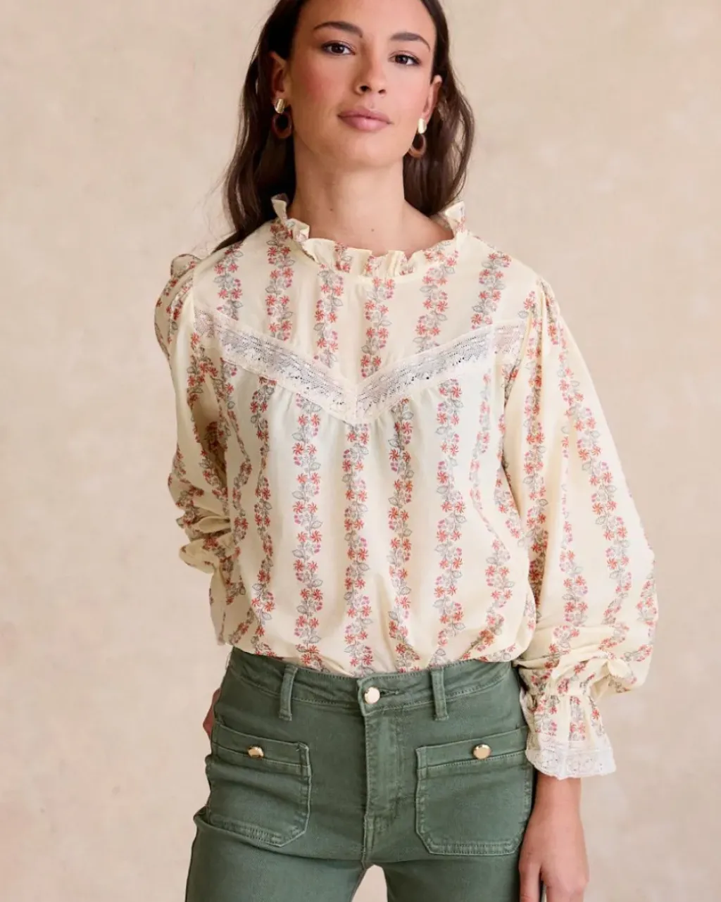 Polin et moi Blusas Y Camisas*Blusa Flores Claudi Crudo