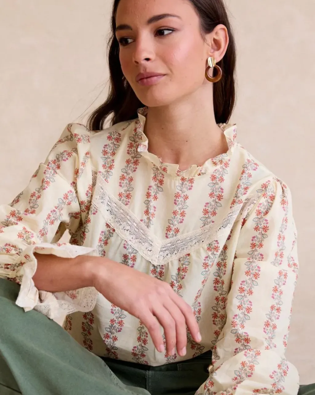 Polin et moi Blusas Y Camisas*Blusa Flores Claudi Crudo