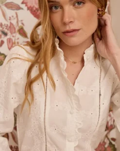 Polin et moi Maternidad|Blusas Y Camisas*Blusa Flores Katia BLANCO
