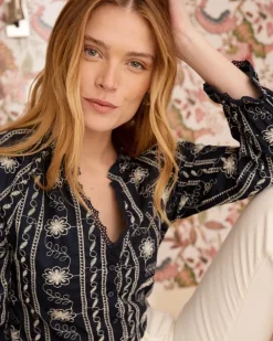 Polin et moi Blusas Y Camisas*Blusa Flores Sol Marino