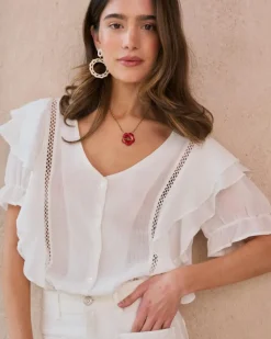 Polin et moi Blusas Y Camisas*Blusa Lisa Gala blanco