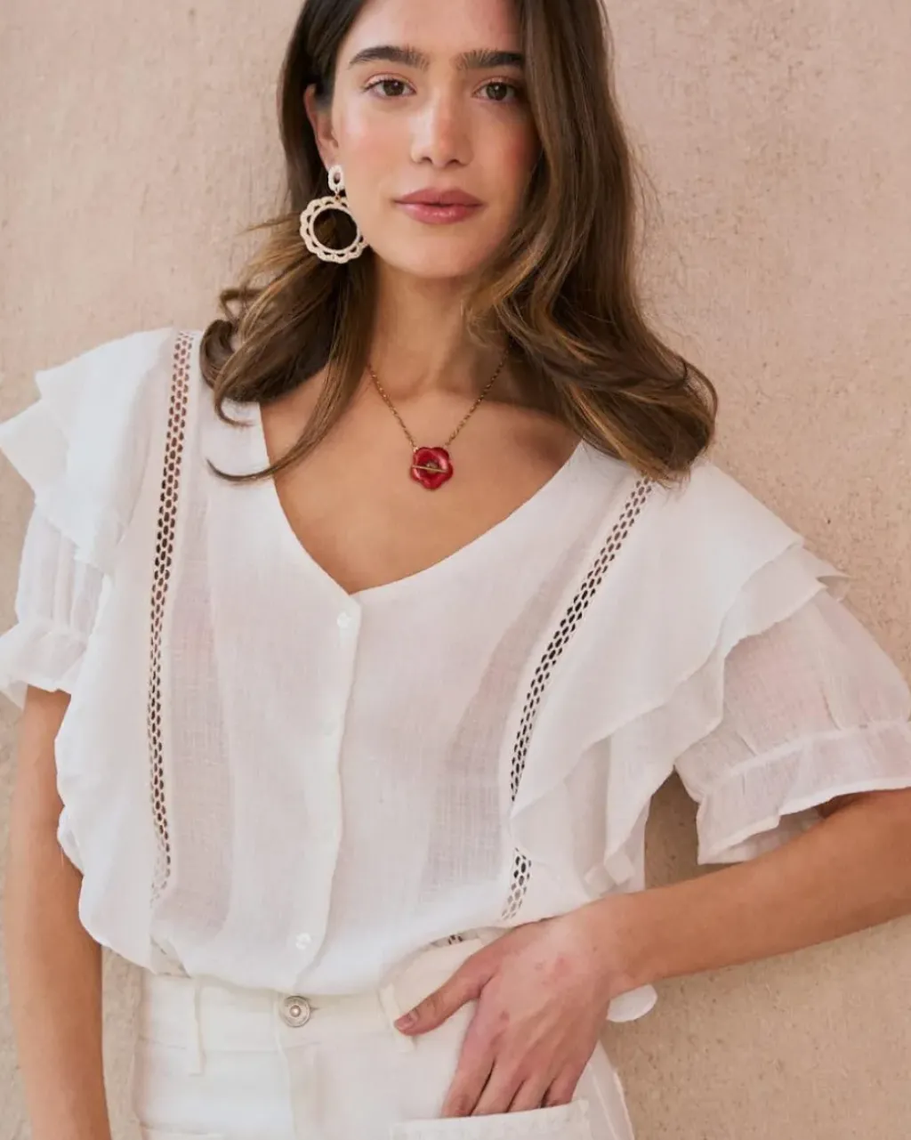 Polin et moi Blusas Y Camisas*Blusa Lisa Gala blanco