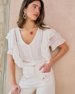 Polin et moi Blusas Y Camisas*Blusa Lisa Gala blanco