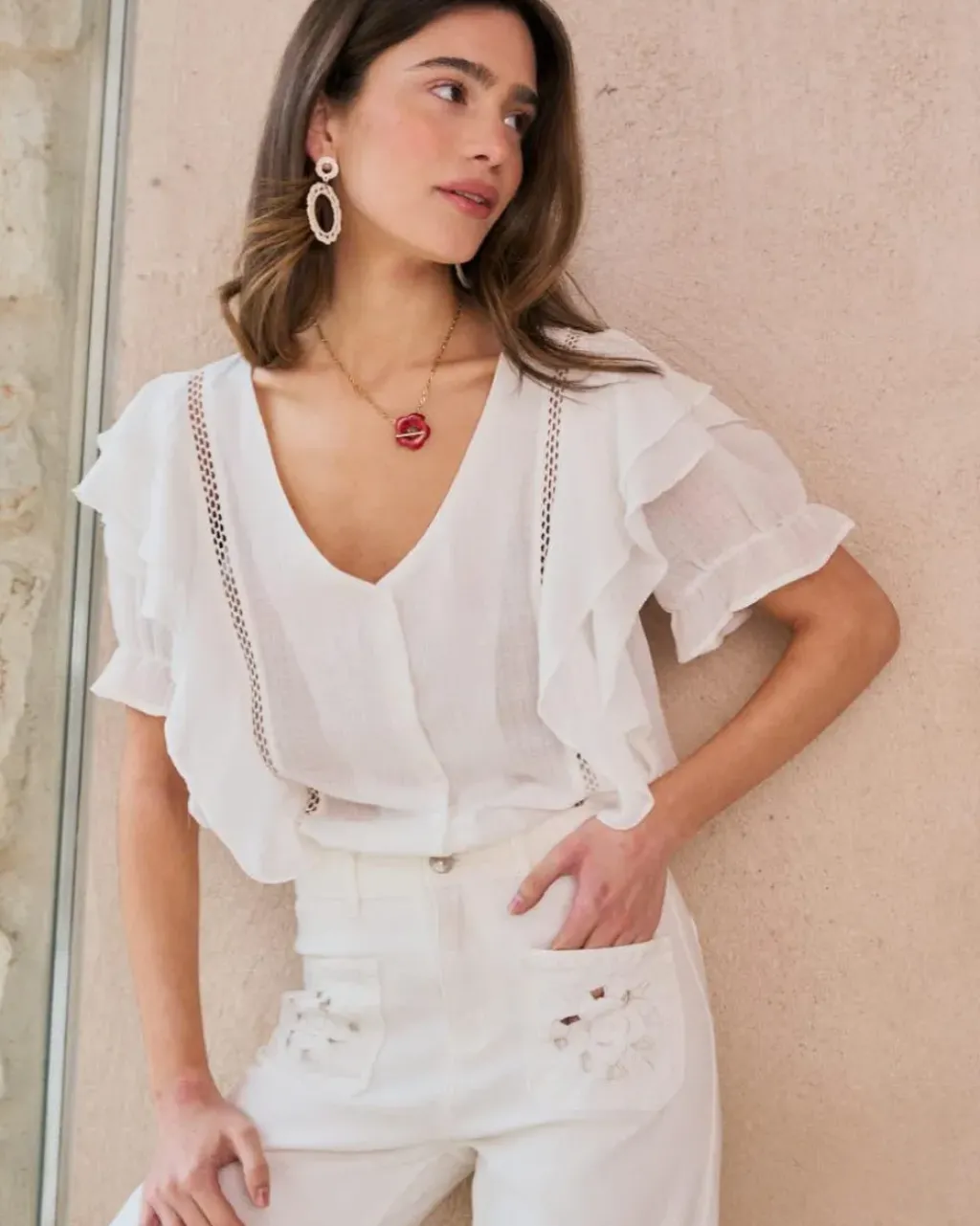 Polin et moi Blusas Y Camisas*Blusa Lisa Gala blanco