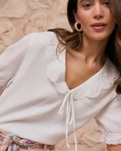 Polin et moi Blusas Y Camisas*Blusa Lisa Nati blanco