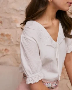 Polin et moi Blusas Y Camisas*Blusa Lisa Nati blanco