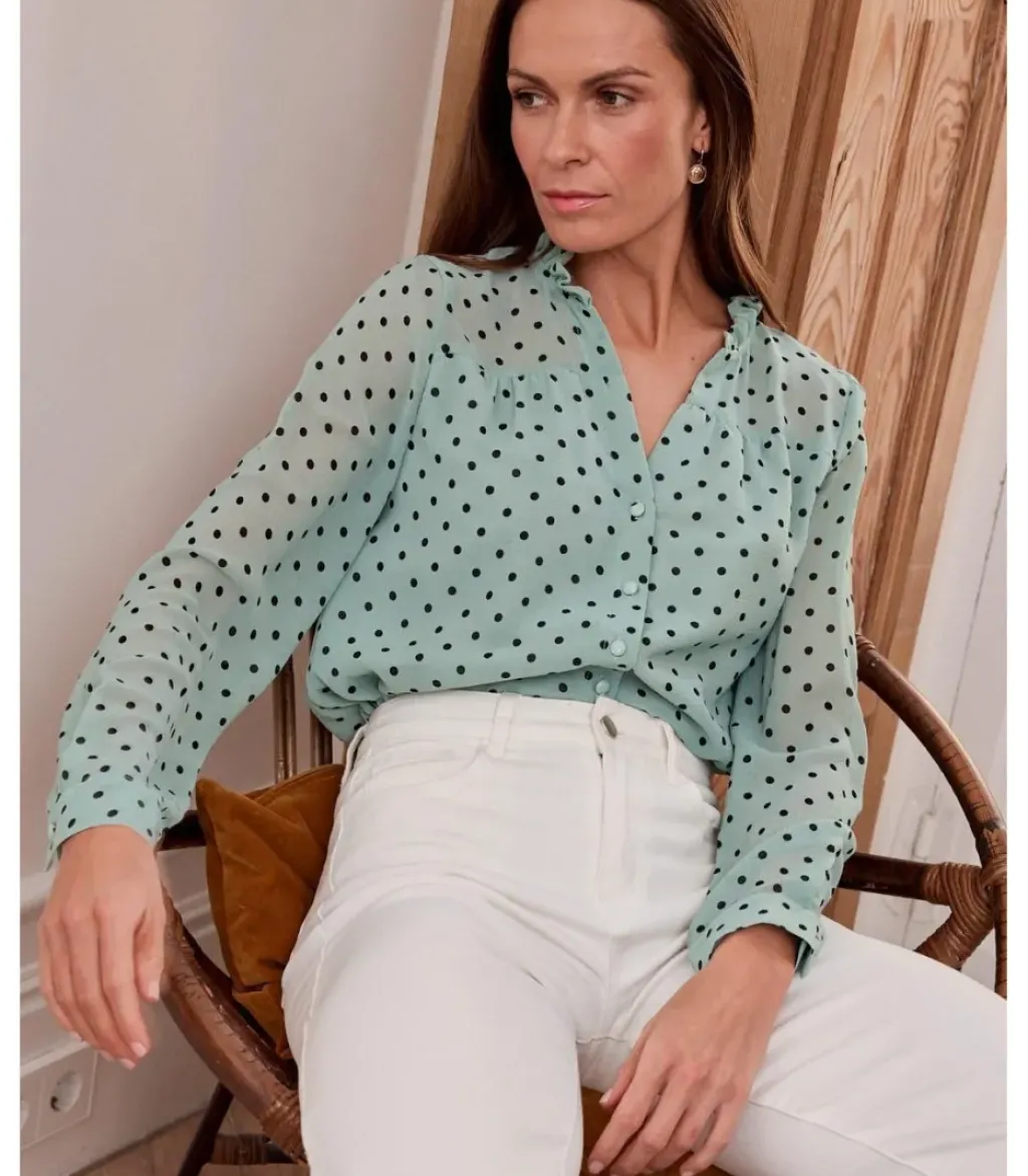 Polin et moi Maternidad|Blusas Y Camisas*Blusa Topos Elama Eucalipto