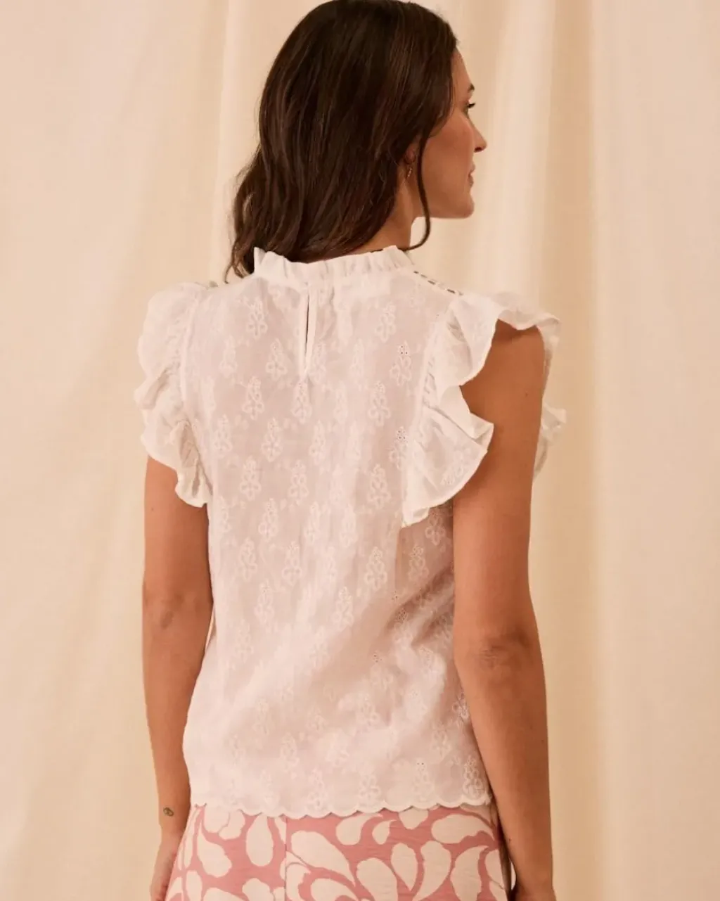 Polin et moi Blusas Y Camisas*Blusa Volantes Catrina blanco