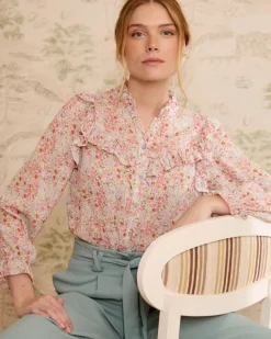 Polin et moi Blusas Y Camisas*Blusa Volantes Orian VerdeAgua