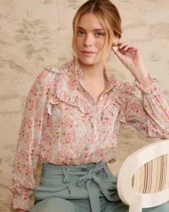 Polin et moi Blusas Y Camisas*Blusa Volantes Orian VerdeAgua