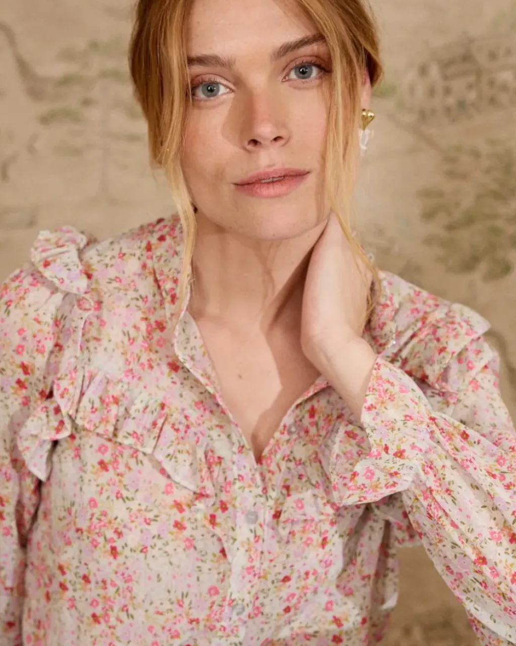 Polin et moi Blusas Y Camisas*Blusa Volantes Orian VerdeAgua