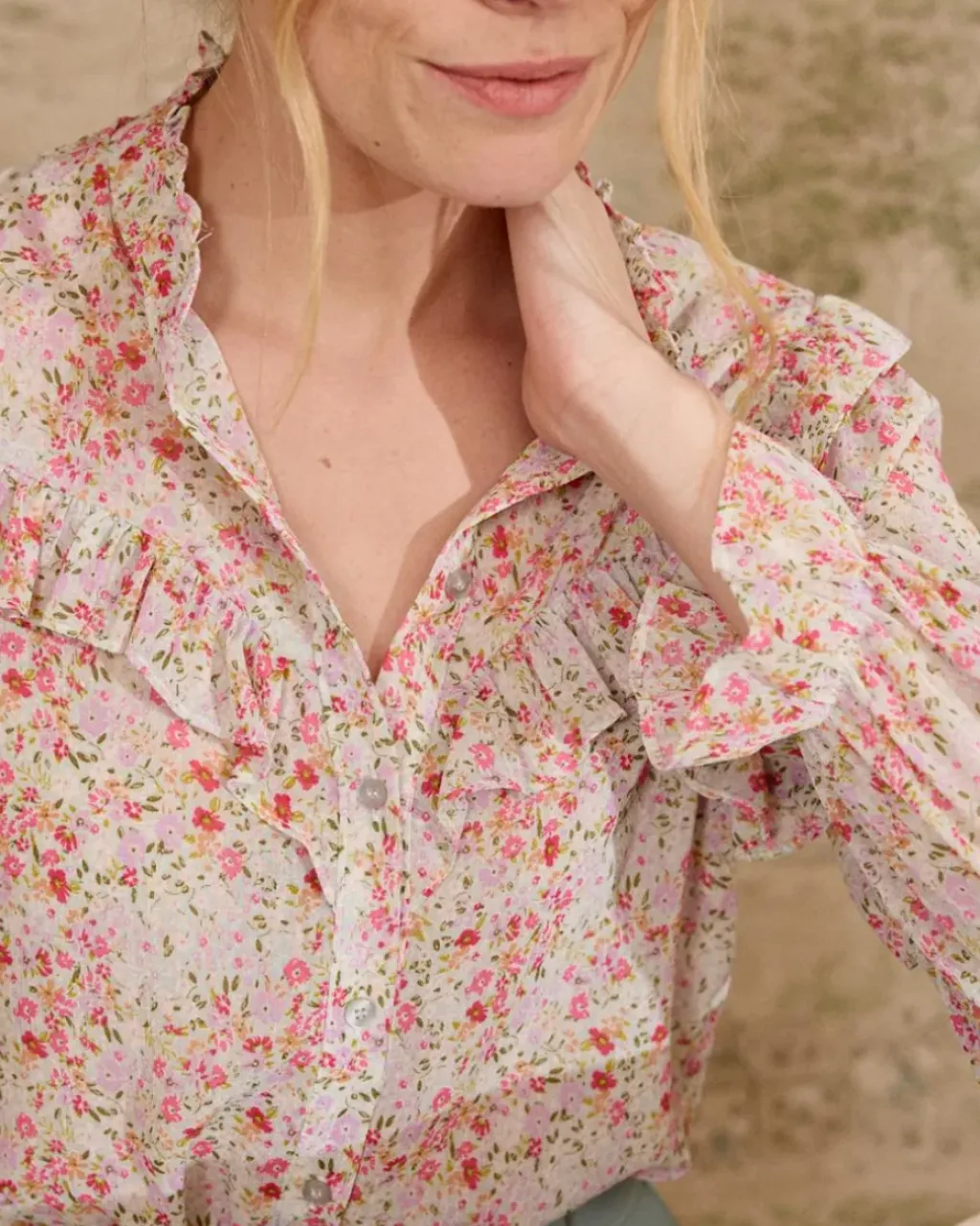 Polin et moi Blusas Y Camisas*Blusa Volantes Orian VerdeAgua