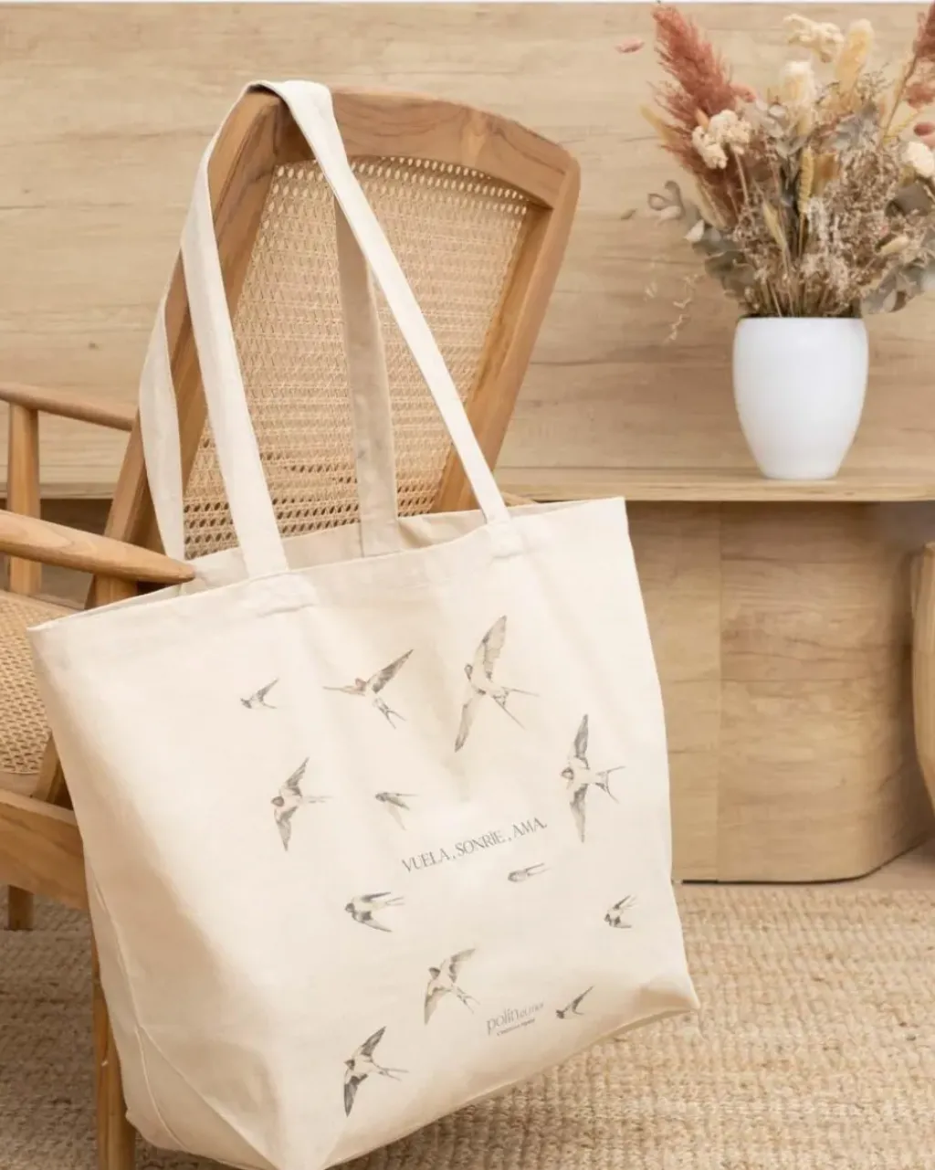 Polin et moi Bolsos*Bolsa Solidaria “El vuelo de las golondrinas” Beige