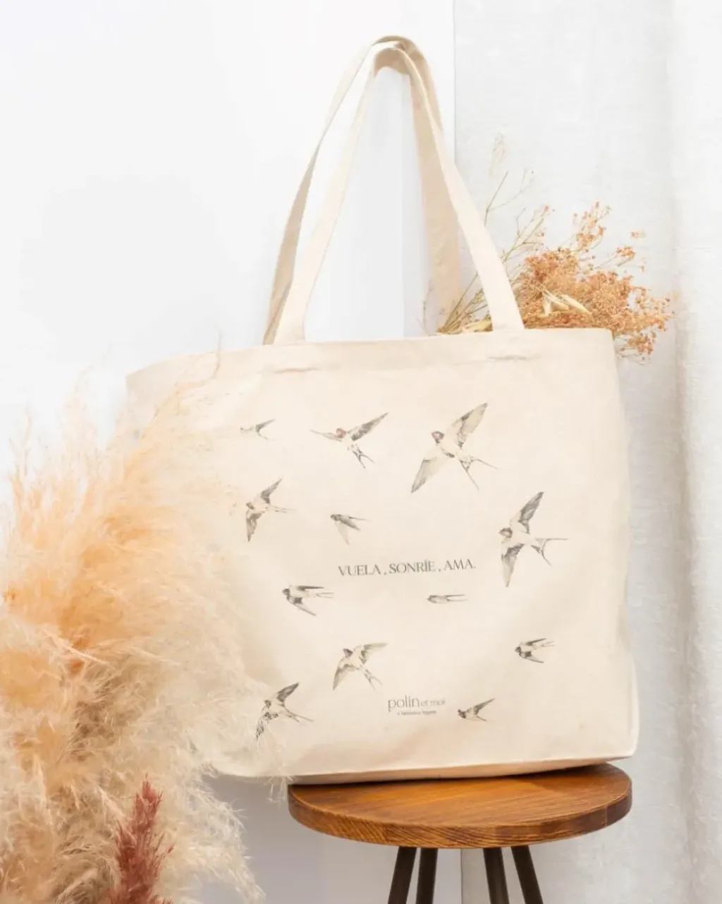 Polin et moi Bolsos*Bolsa Solidaria “El vuelo de las golondrinas” Beige