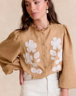 Polin et moi Maternidad|Blusas Y Camisas*Camisa Bordada Ciela CAMEL