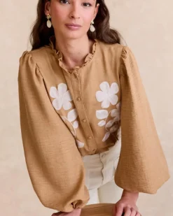 Polin et moi Maternidad|Blusas Y Camisas*Camisa Bordada Ciela CAMEL