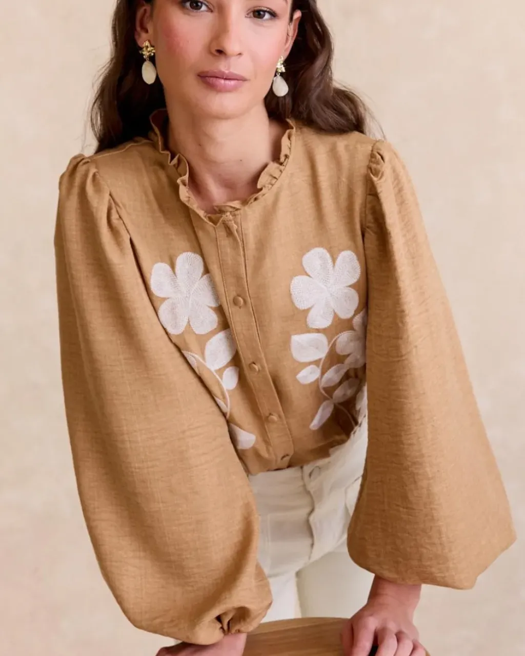 Polin et moi Maternidad|Blusas Y Camisas*Camisa Bordada Ciela CAMEL