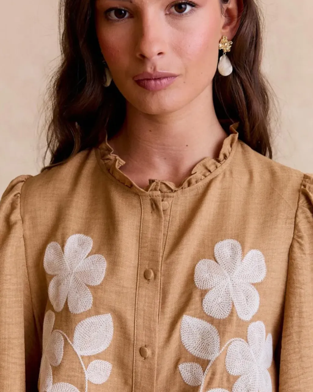 Polin et moi Maternidad|Blusas Y Camisas*Camisa Bordada Ciela CAMEL