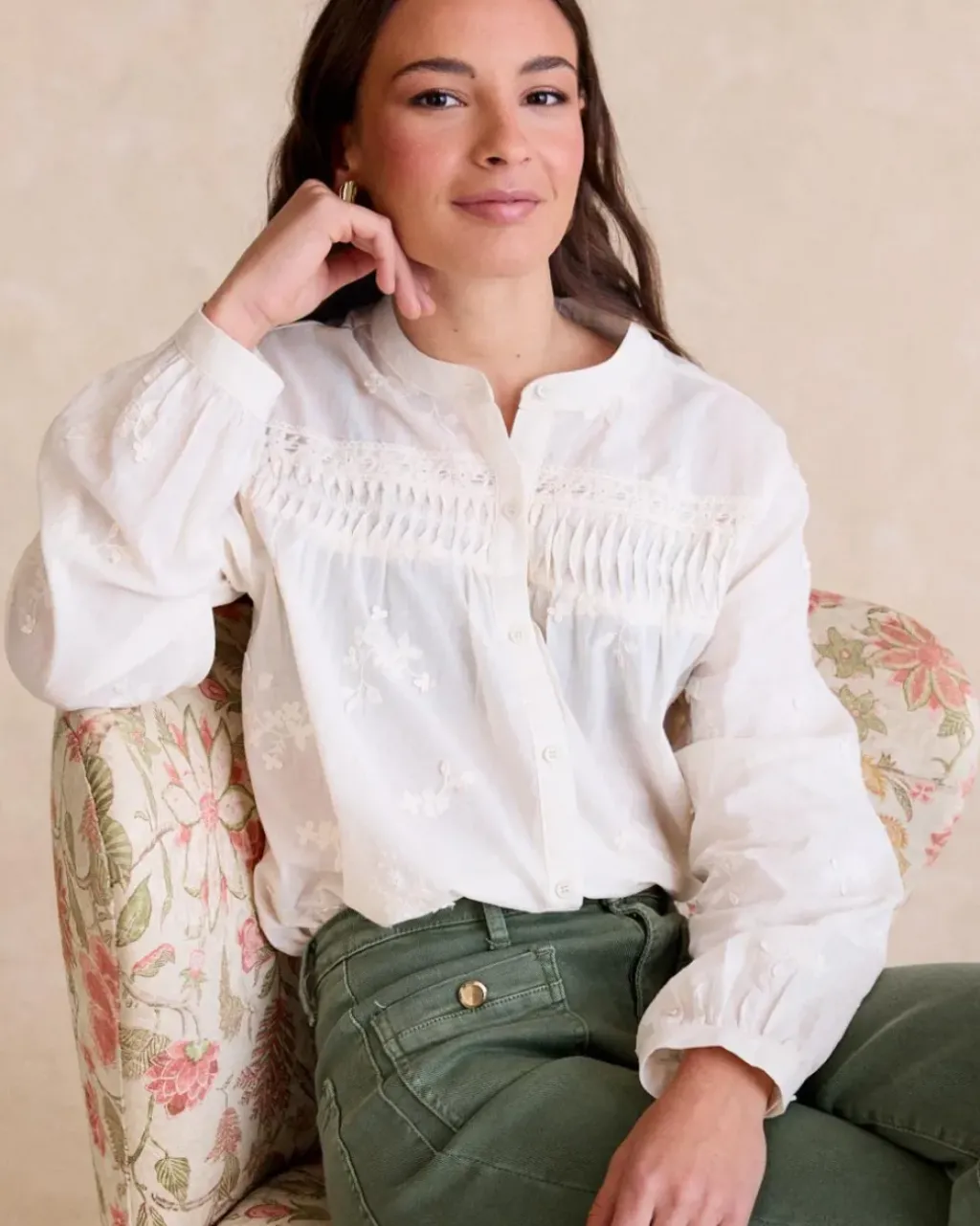 Polin et moi Maternidad|Blusas Y Camisas*Camisa Bordada Lidia Crudo