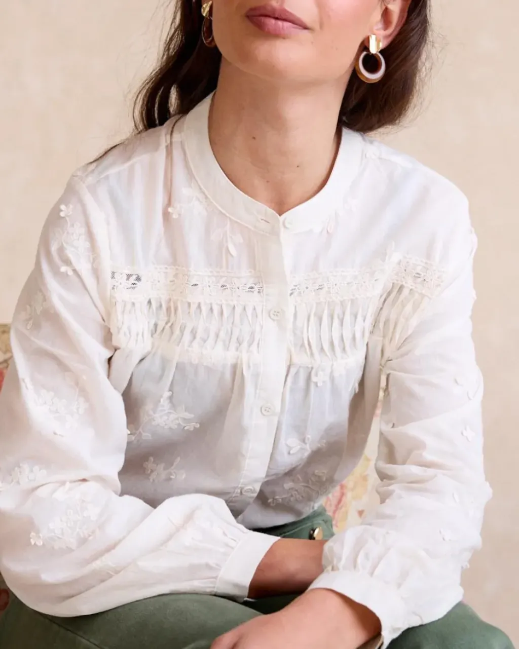 Polin et moi Maternidad|Blusas Y Camisas*Camisa Bordada Lidia Crudo