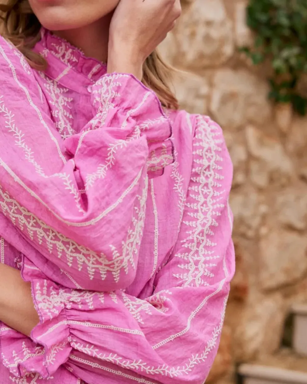 Polin et moi Blusas Y Camisas|Maternidad*Camisa Bordada Tibi Fucsia