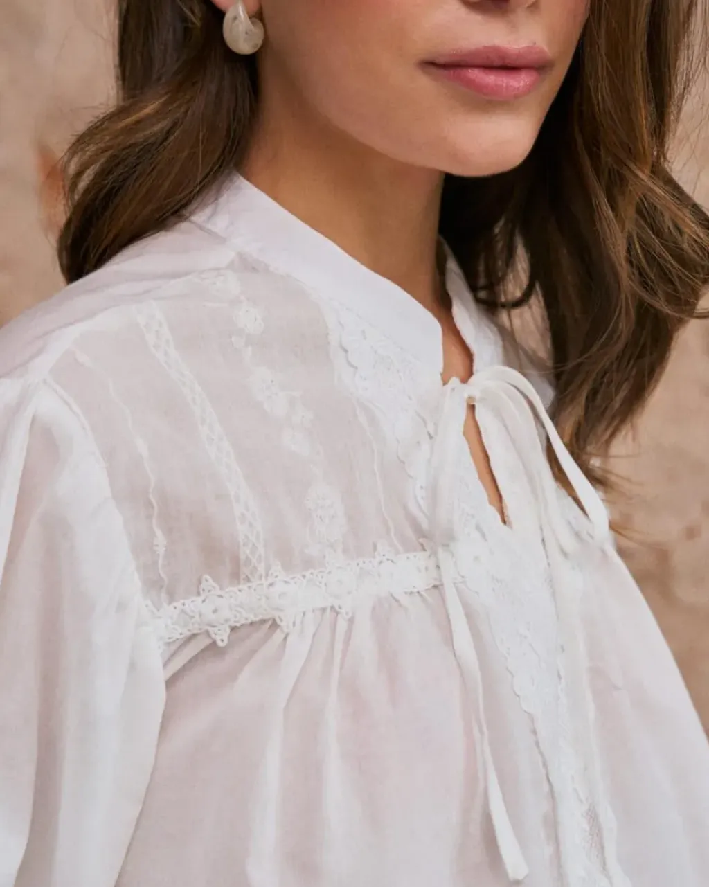 Polin et moi Blusas Y Camisas*Camisa Bordado Escote Lucinda BLANCO