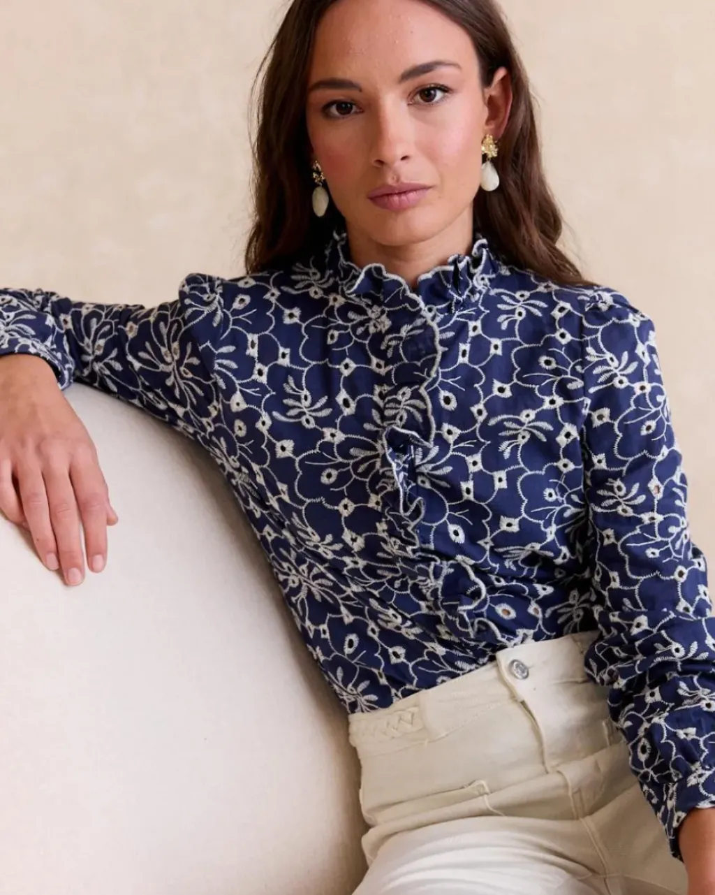 Polin et moi Maternidad|Blusas Y Camisas*Camisa Bordado Guada DENIM