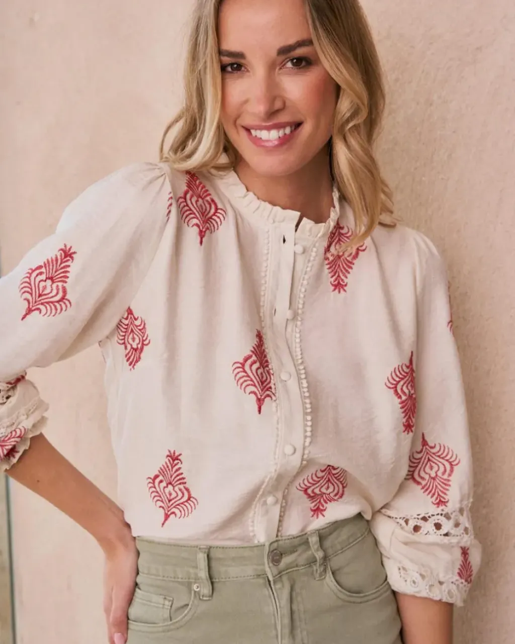 Polin et moi Maternidad|Blusas Y Camisas*Camisa Bordado Herena Crudo