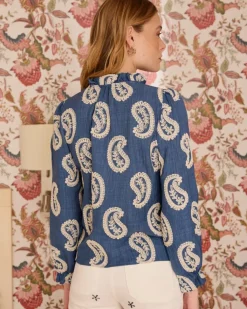 Polin et moi Maternidad|Blusas Y Camisas*Camisa Bordado Paisley Helia DENIM