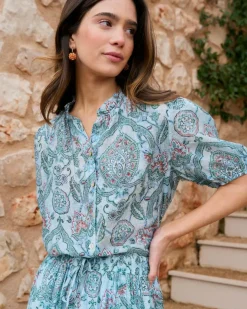Polin et moi Maternidad|Blusas Y Camisas*Camisa Estampado Lirel Turquesa