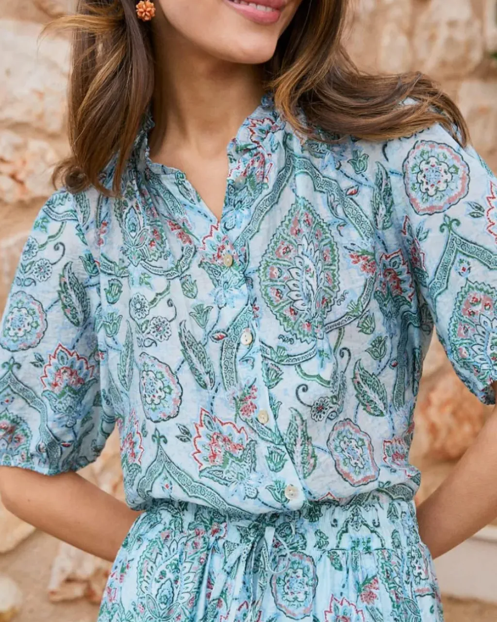 Polin et moi Maternidad|Blusas Y Camisas*Camisa Estampado Lirel Turquesa