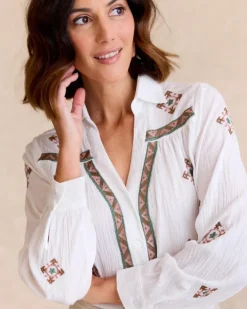 Polin et moi Blusas Y Camisas*Camisa Etnica Pandora blanco