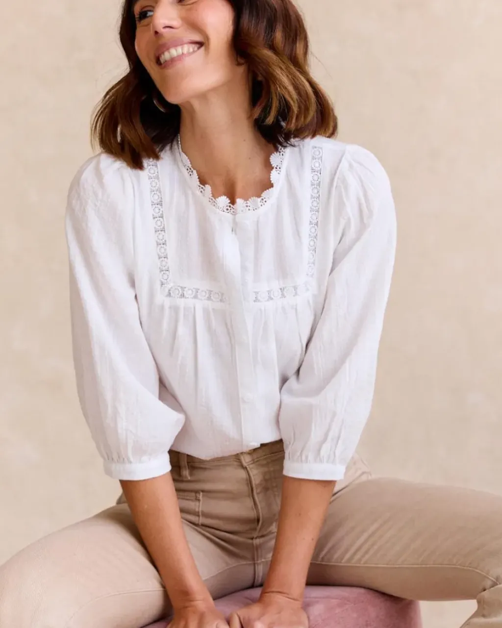 Polin et moi Maternidad|Blusas Y Camisas*Camisa Mangas Tulipa BLANCO