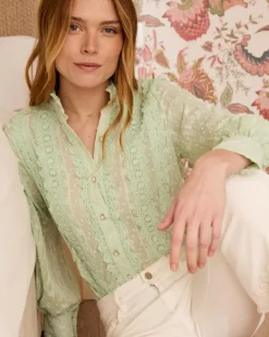 Polin et moi Maternidad|Blusas Y Camisas*Camisa Plumeti Cali menta