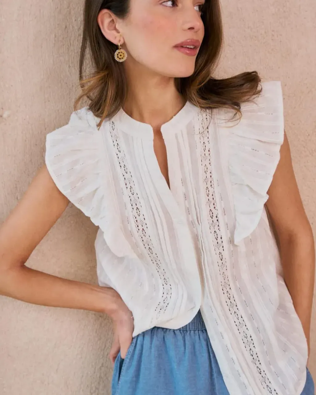 Polin et moi Maternidad|Blusas Y Camisas*Camisa Volante Ish blanco