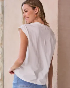 Polin et moi Camisetas Y Tops*Camiseta Bordados Floren Crudo