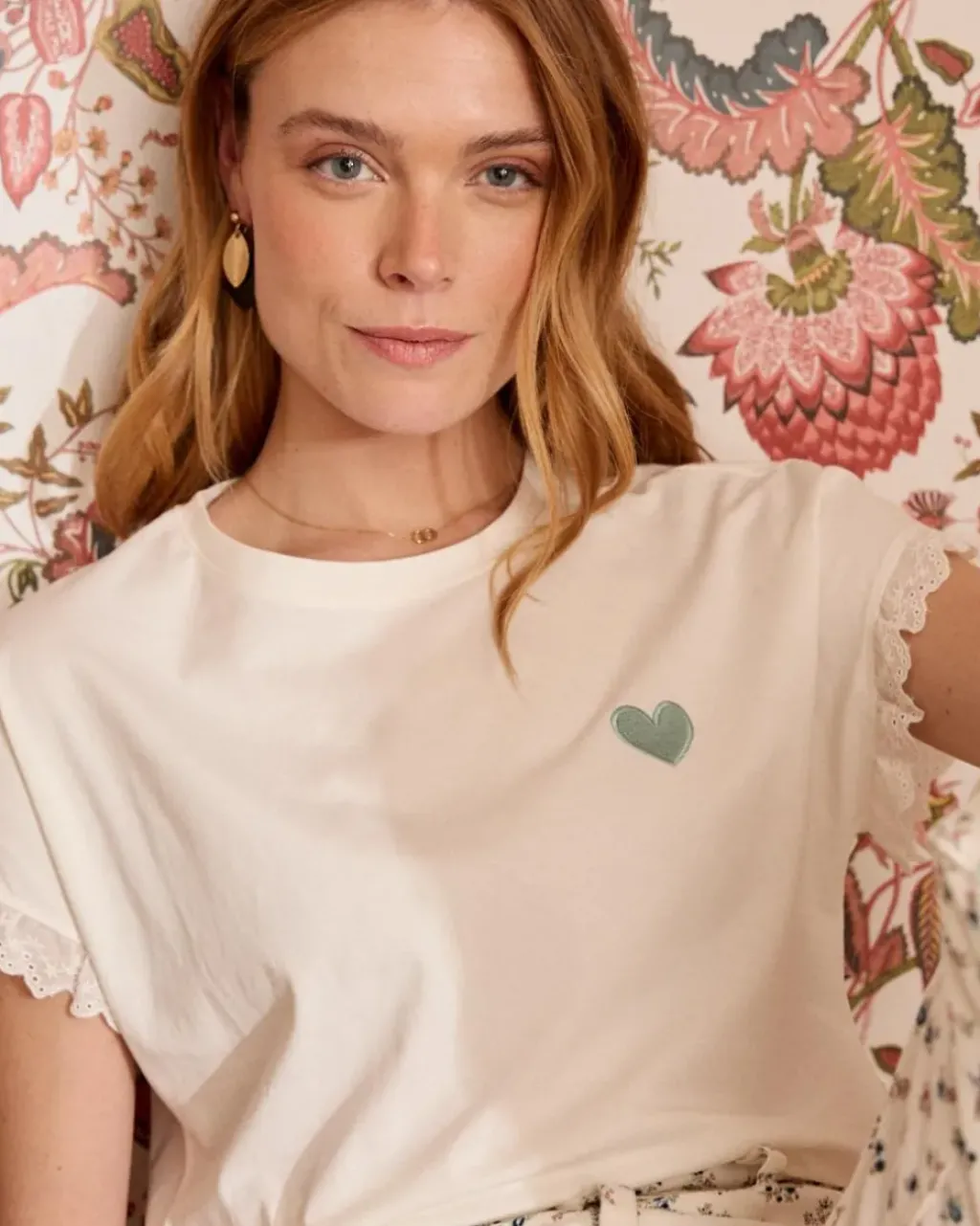 Polin et moi Camisetas Y Tops*Camiseta Corazón Talia Eucalipto